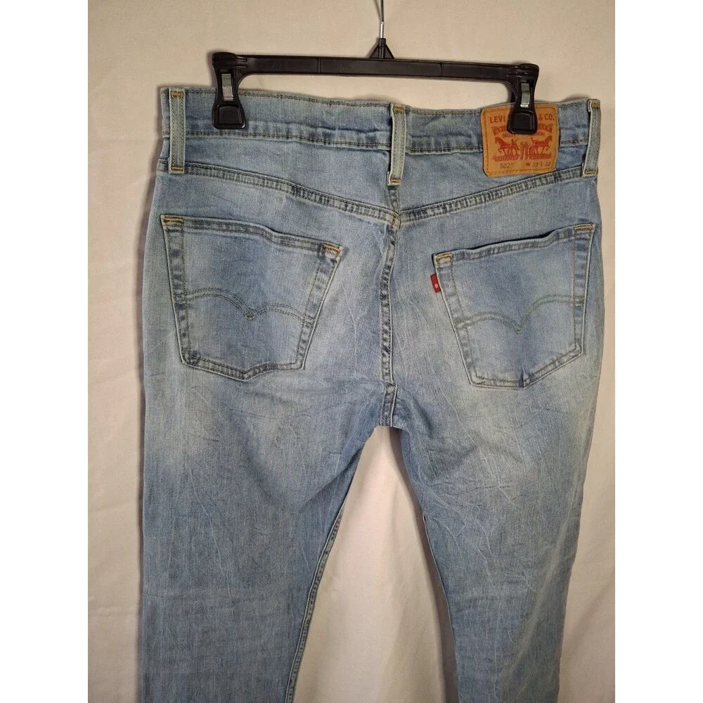LEVI 502 Straigth Fit Tapered Leg Strech Blue Jeaan Men s Size 32 X 32 (1497)